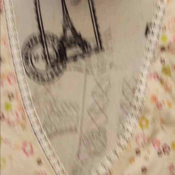 Buffalo David Bitton Women Halter Brown Floral Blouse Shirt L Lace Cotton Bikini - Picture 2 of 6